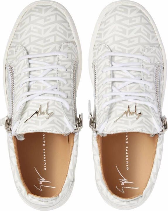 Giuseppe Zanotti Gail sneakers met monogramprint Wit