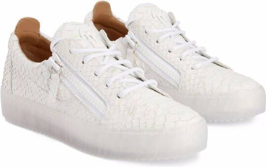 Giuseppe Zanotti Gail sneakers met slangenleer-effect Wit