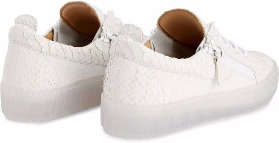 Giuseppe Zanotti Gail sneakers met slangenleer-effect Wit