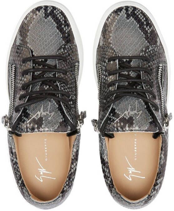 Giuseppe Zanotti Gail sneakers met slangenleer-effect Zwart