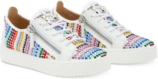 Giuseppe Zanotti Gail Strass low-top sneakers Wit