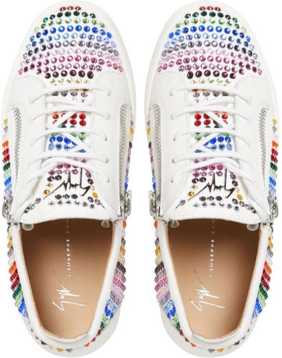 Giuseppe Zanotti Gail Strass low-top sneakers Wit