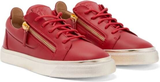 Giuseppe Zanotti Gail leren sneakers met rits Rood