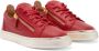 Giuseppe Zanotti Gail leren sneakers met rits Rood - Thumbnail 2