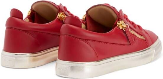 Giuseppe Zanotti Gail leren sneakers met rits Rood