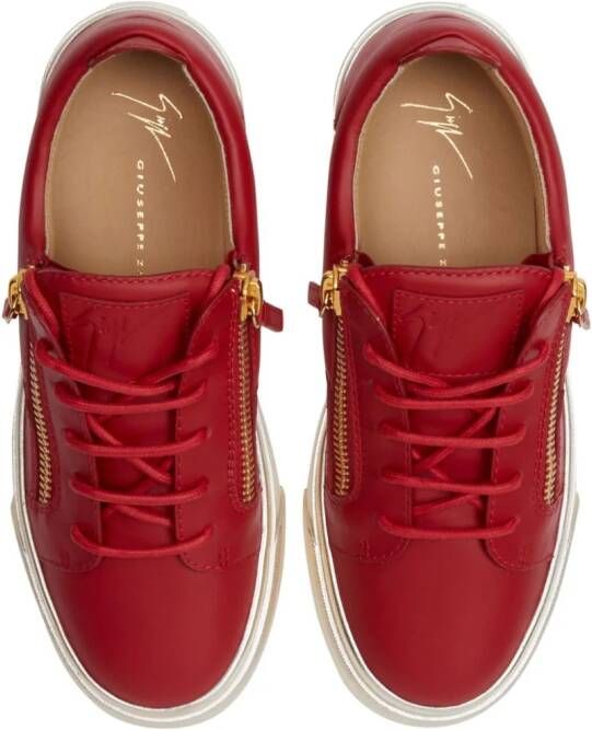 Giuseppe Zanotti Gail leren sneakers met rits Rood