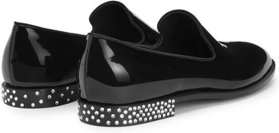 Giuseppe Zanotti Loafers verfraaid met kristallen Zwart