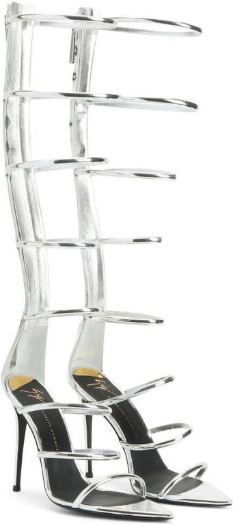 Giuseppe Zanotti 105 mm Super Intriigo sandalen Zilver