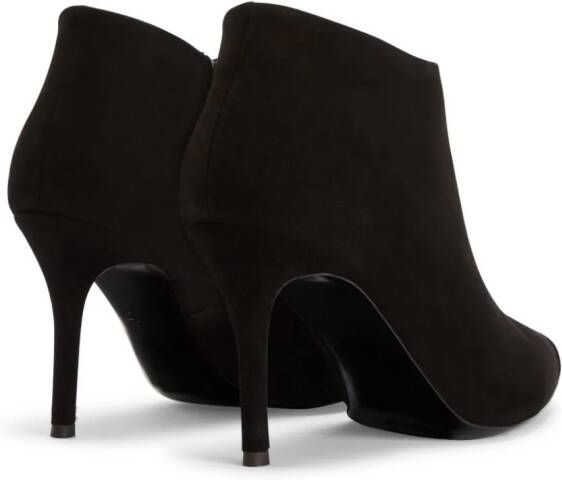 Giuseppe Zanotti Greek 90mm suède enkellaarzen Zwart