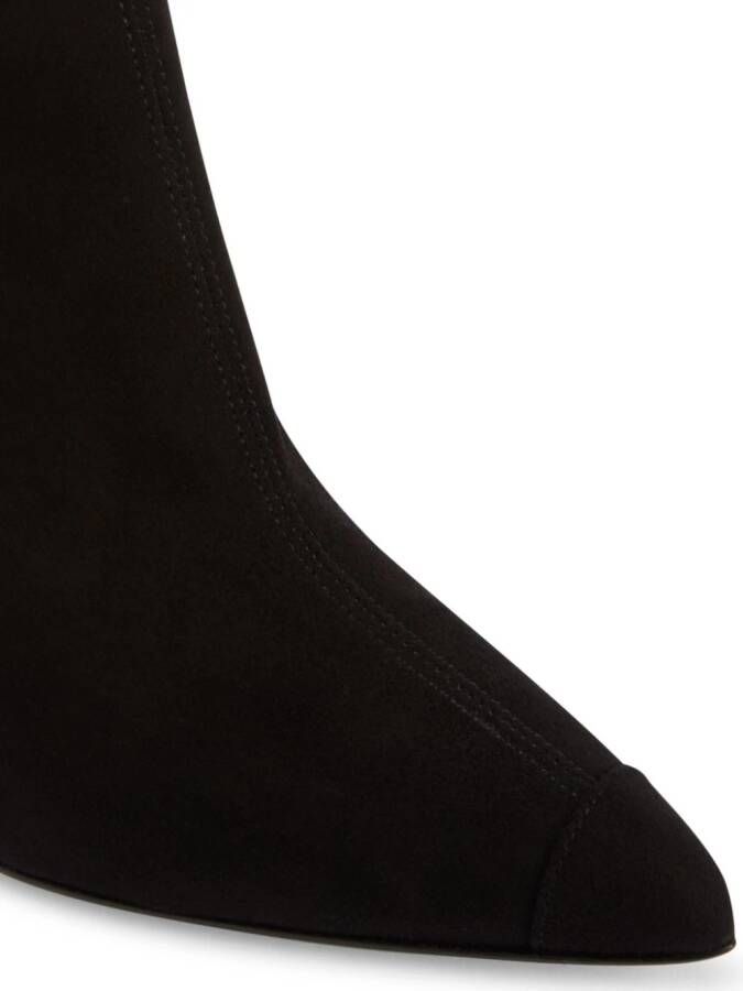 Giuseppe Zanotti Greek 90mm suède enkellaarzen Zwart