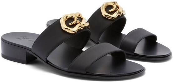 Giuseppe Zanotti Gregorie leren sandalen Zwart