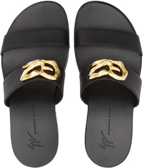 Giuseppe Zanotti Gregorie leren sandalen Zwart