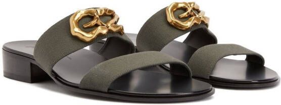 Giuseppe Zanotti Gregorie sandalen met logoplakkaat Zwart