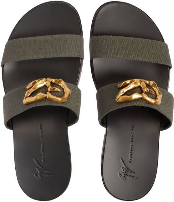 Giuseppe Zanotti Gregorie sandalen met logoplakkaat Zwart