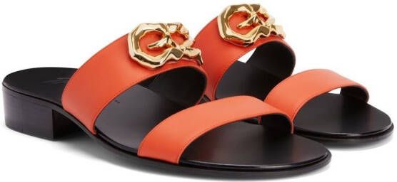 Giuseppe Zanotti Gregory sandalen met dubbele bandjes Oranje