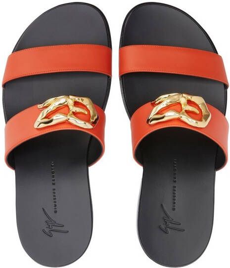 Giuseppe Zanotti Gregory sandalen met dubbele bandjes Oranje