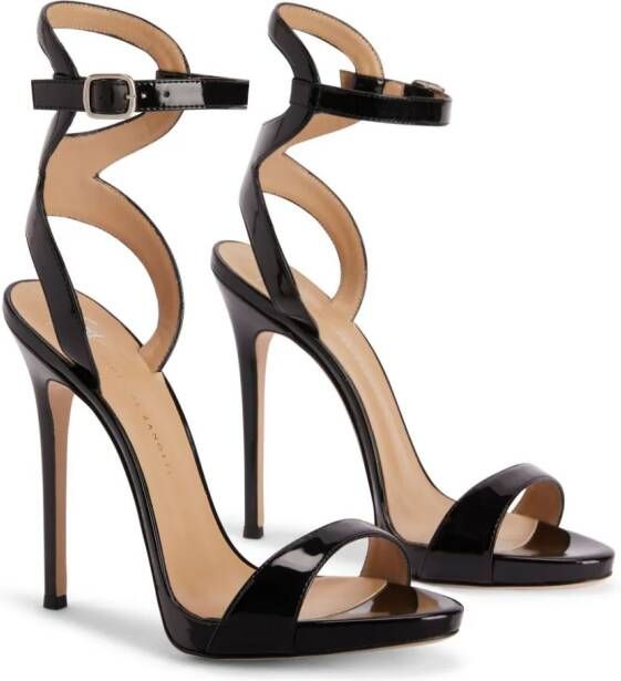 Giuseppe Zanotti Gwyneth stiletto leren sandalen Zwart