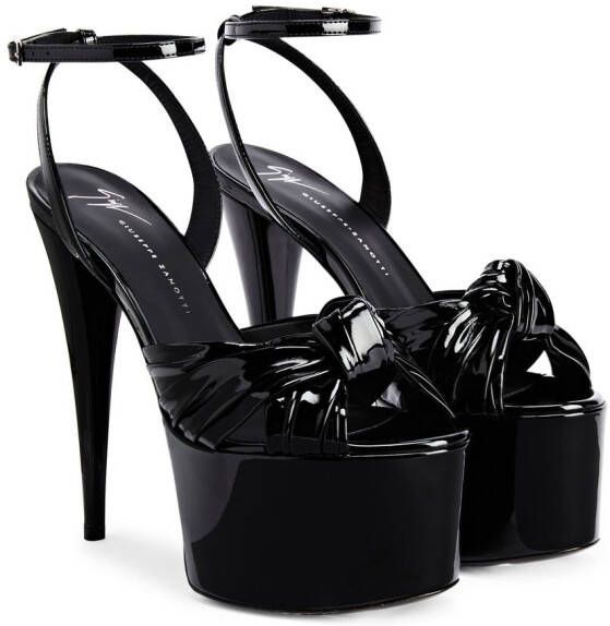 Giuseppe Zanotti GZ Aida sandalen met plateauzool Zwart