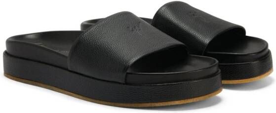 Giuseppe Zanotti Gz-indi leren slippers Zwart