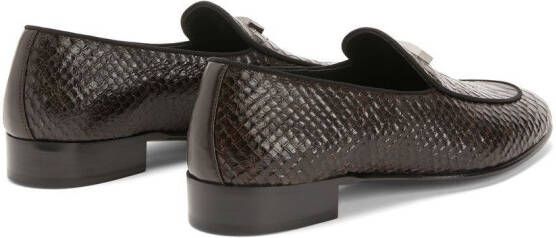 Giuseppe Zanotti GZ Rudolph loafers met slangenhuid-effect Bruin