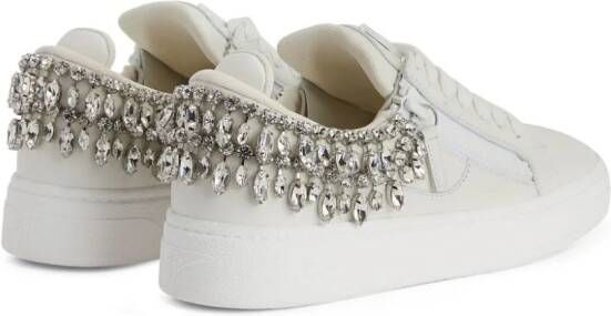 Giuseppe Zanotti GZ94 sneakers verfraaid met kristallen Wit