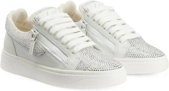 Giuseppe Zanotti GZ94 sneakers verfraaid met stras Wit