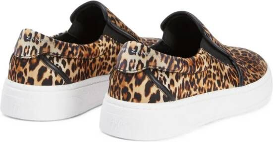 Giuseppe Zanotti GZ94 sneakers met luipaardprint Bruin