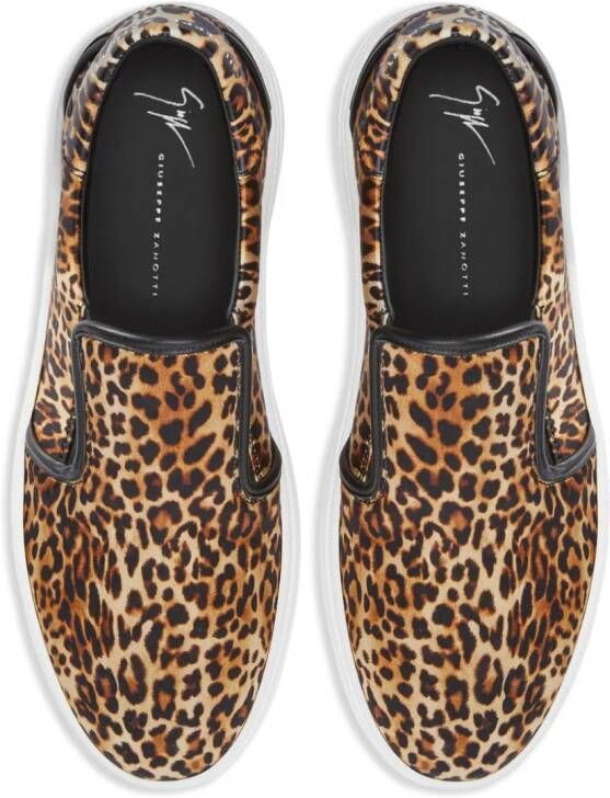 Giuseppe Zanotti GZ94 sneakers met luipaardprint Bruin