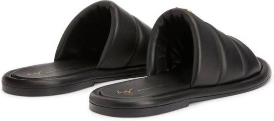 Giuseppe Zanotti Harmande leren slippers Zwart