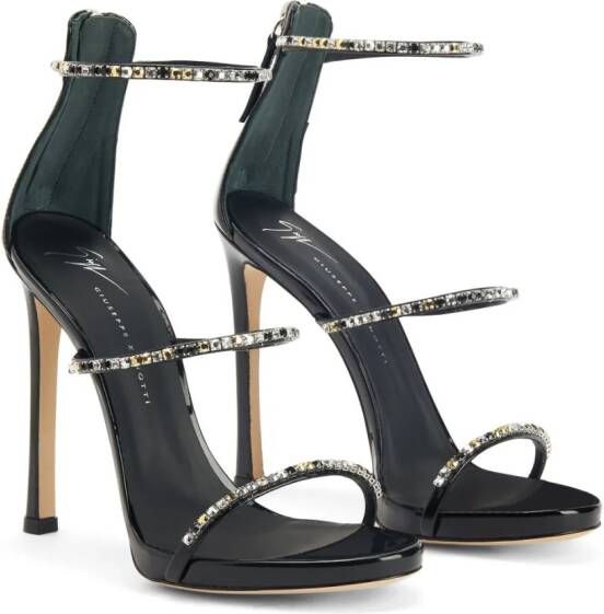 Giuseppe Zanotti Harmony Dark verfraaide sandalen Zwart