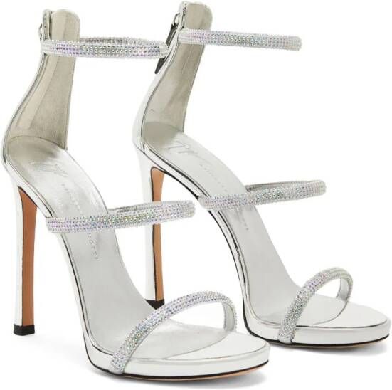 Giuseppe Zanotti Harmony leren sandalen Zilver