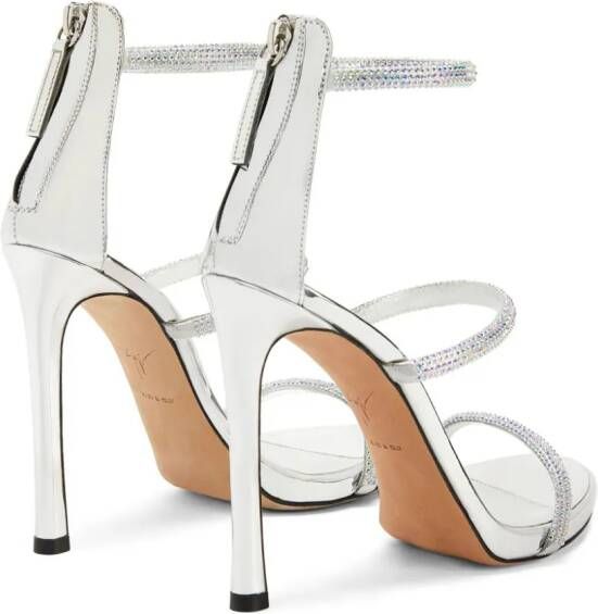 Giuseppe Zanotti Harmony leren sandalen Zilver