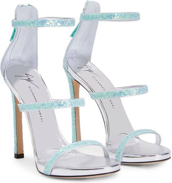 Giuseppe Zanotti Harmony sandalen met glitter Groen