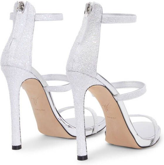 Giuseppe Zanotti Harmony sandalen met glitter Zilver