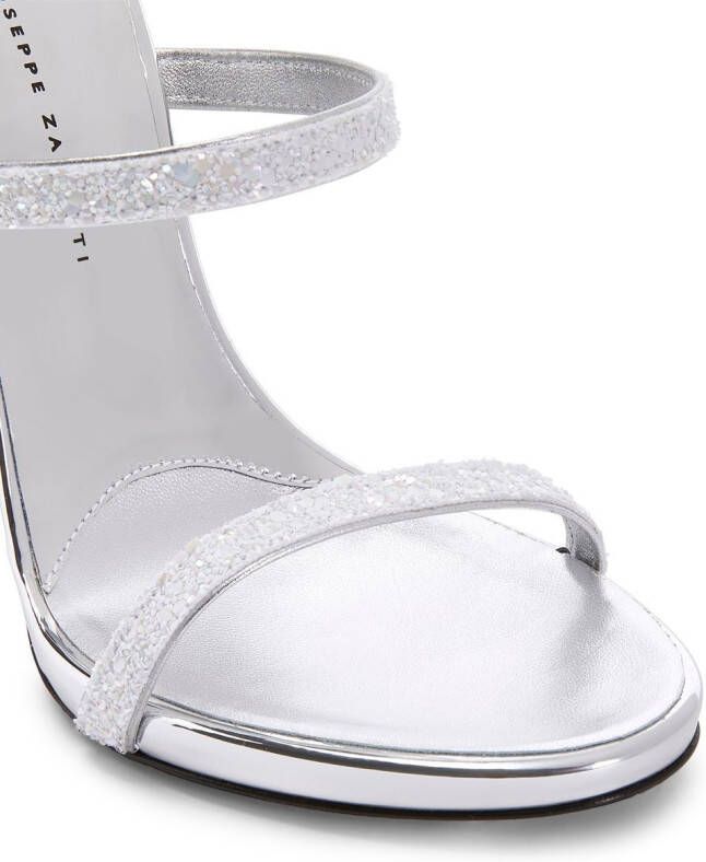 Giuseppe Zanotti Harmony sandalen met glitter Zilver
