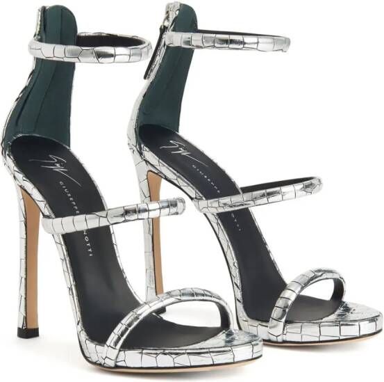 Giuseppe Zanotti Harmony sandalen met metallic-effect Zilver