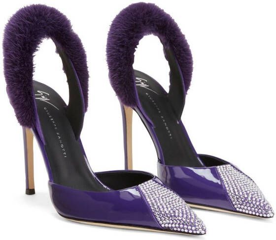 Giuseppe Zanotti Henriette pumps verfraaid met stras Paars