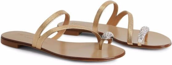 Giuseppe Zanotti Hillary Ring slippers Goud