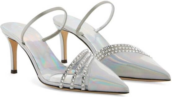 Giuseppe Zanotti Pumps verfraaid met holografische details Zilver