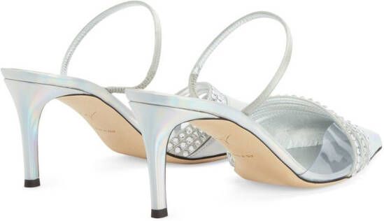 Giuseppe Zanotti Pumps verfraaid met holografische details Zilver