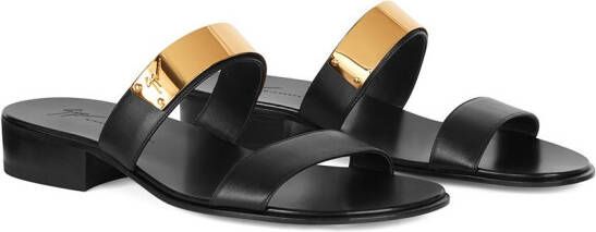 Giuseppe Zanotti Ignazio leren sandalen Zwart