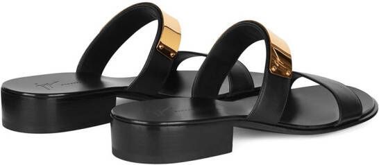 Giuseppe Zanotti Ignazio leren sandalen Zwart