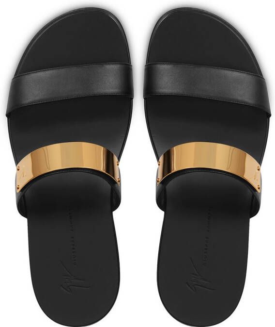 Giuseppe Zanotti Ignazio leren sandalen Zwart