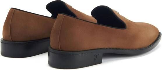 Giuseppe Zanotti Imrham leren loafers Bruin