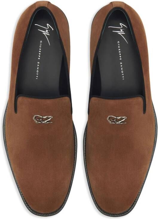 Giuseppe Zanotti Imrham leren loafers Bruin