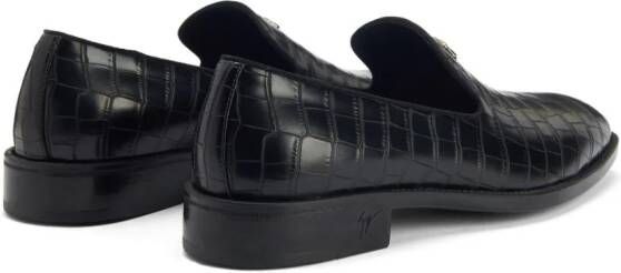 Giuseppe Zanotti Imrham loafers met krokodillen-reliëf Zwart