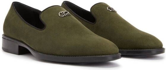 Giuseppe Zanotti Imrham loafers met logoplakkaat Groen