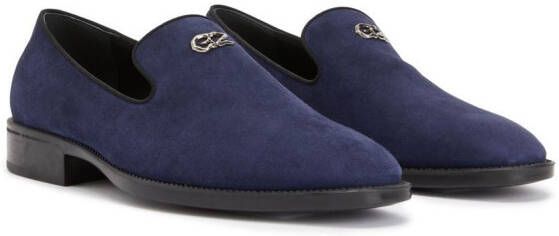 Giuseppe Zanotti Imrham loafers met logoplakkaat Blauw