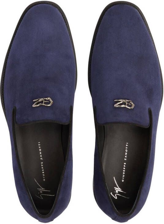 Giuseppe Zanotti Imrham loafers met logoplakkaat Blauw