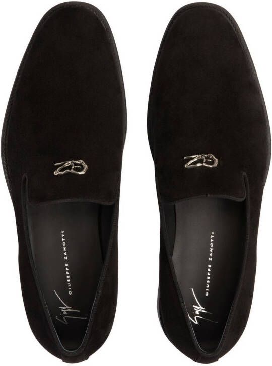 Giuseppe Zanotti Imrham loafers met logoplakkaat Zwart